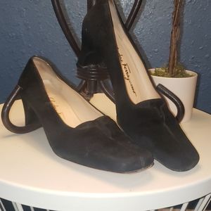 Ferragamo Suade Vintage Kitten Heel
